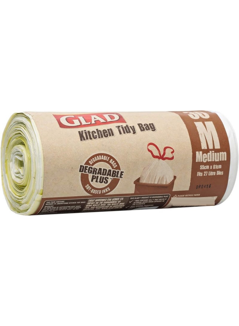 Glad Kitchen Tidy Degradable Plus Medium Bags 30 Counts 55 X 61 Cm For 27 L Bins - Image 1